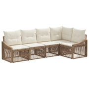 Set Divano da Giardino 5 pcs Beige polyrattan 3436005