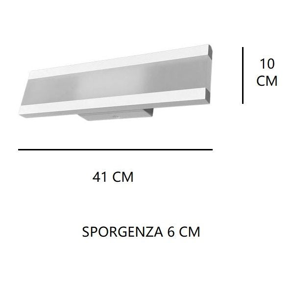 APPLIQUE DA PARETE BIANCA LED 22W CCT 3000K/4000K 1974 LUMEN 41CM RAIL PROMOLUCE