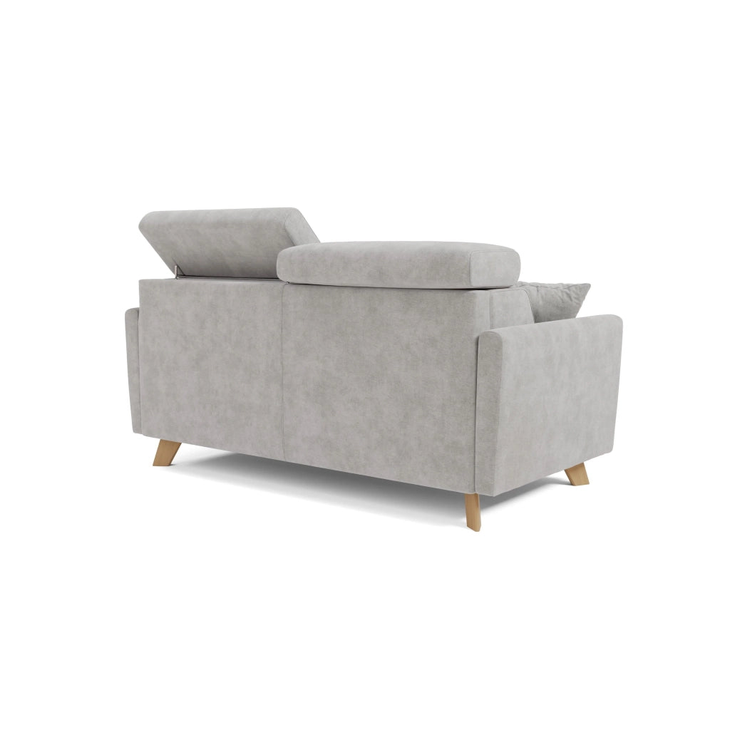 Francy Divano letto matrimoniale con poggiatesta regolabili in tessuto impermeabile e smacchiabile T17 200 cm (mat. 160x197) grigio