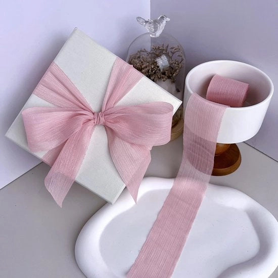 Lint decorativo 5 m - 4 cm di larghezza - Lint per decorazione - Lint a tulle - Confezione di lint - Leggero - Polyester di alta qualità - Lint decorativo