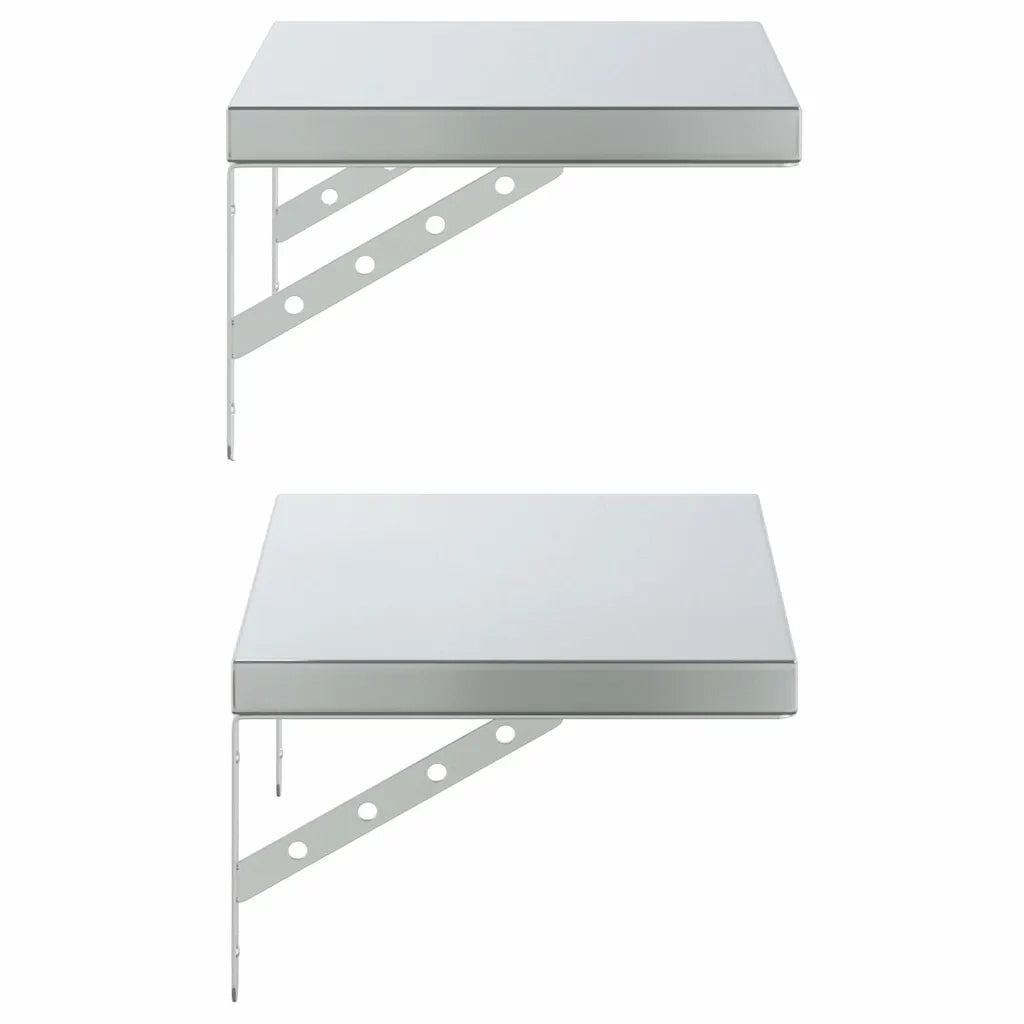 Mensole a Muro 2 pz 50x30 cm Argento in Acciaio Inossidabile 3214509