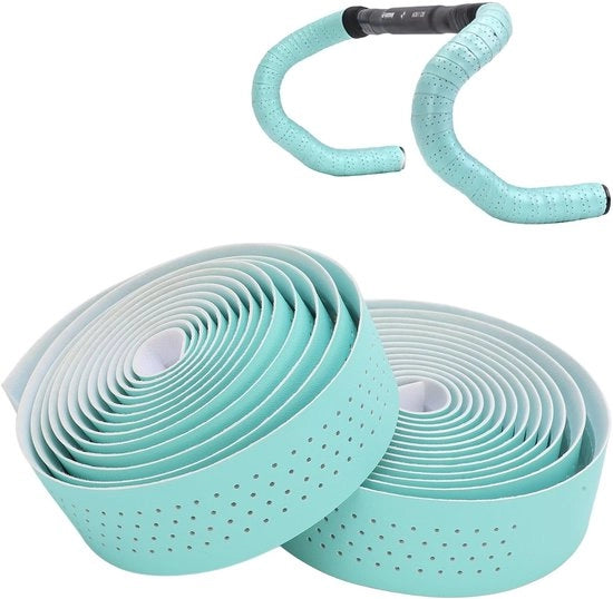 Manubrio per bicicletta 2 pezzi - 200 x 3 cm - Autoadesivo - Cintura di presa con grip antiscivolo - PU/EVA - Inclusi fermi manubrio - Cintura manubrio