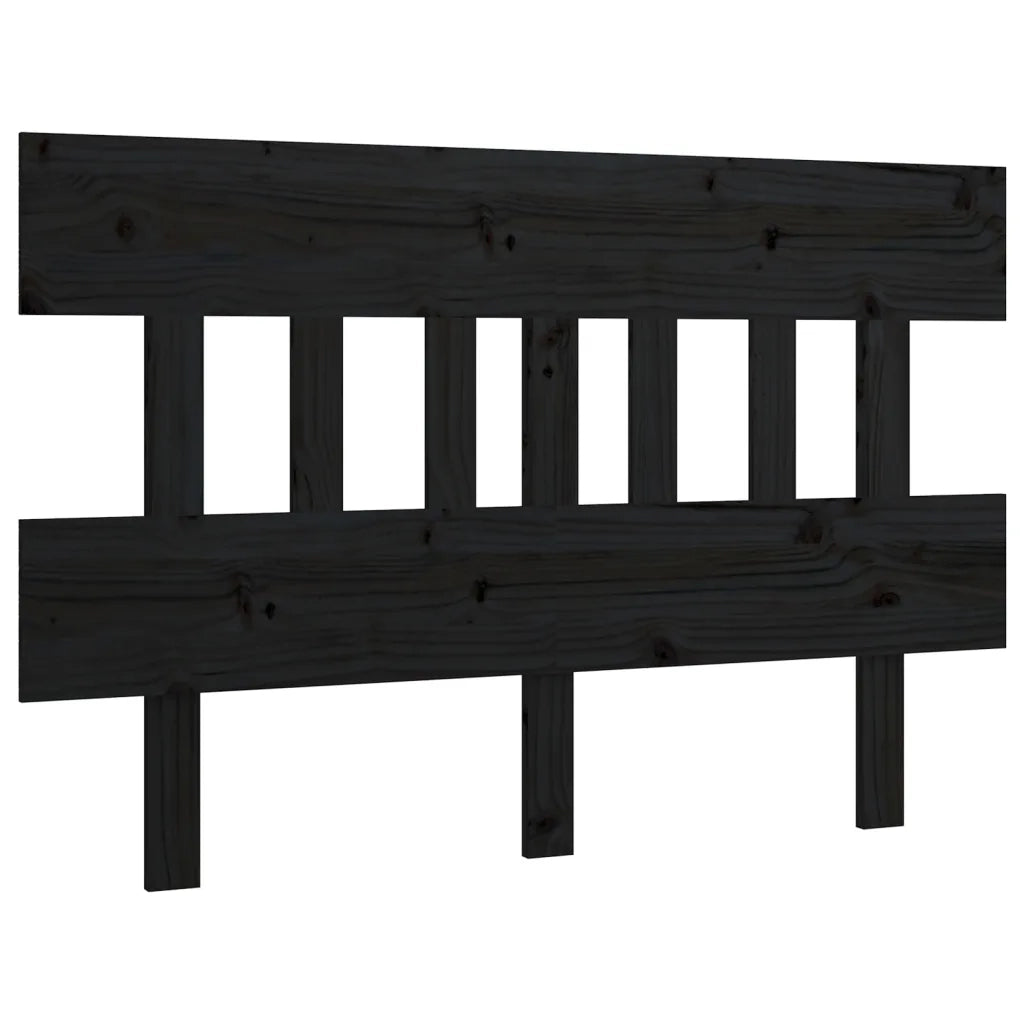 Testiera per Letto-Testata-Testiera Decorativa Nera 163,5x3x81 cm in Legno Massello di Pino