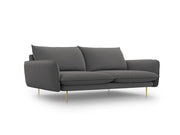 Cosmopolitan Design - Divano "Vienna" 4 posti in tessuto strutturato grigio scuro 