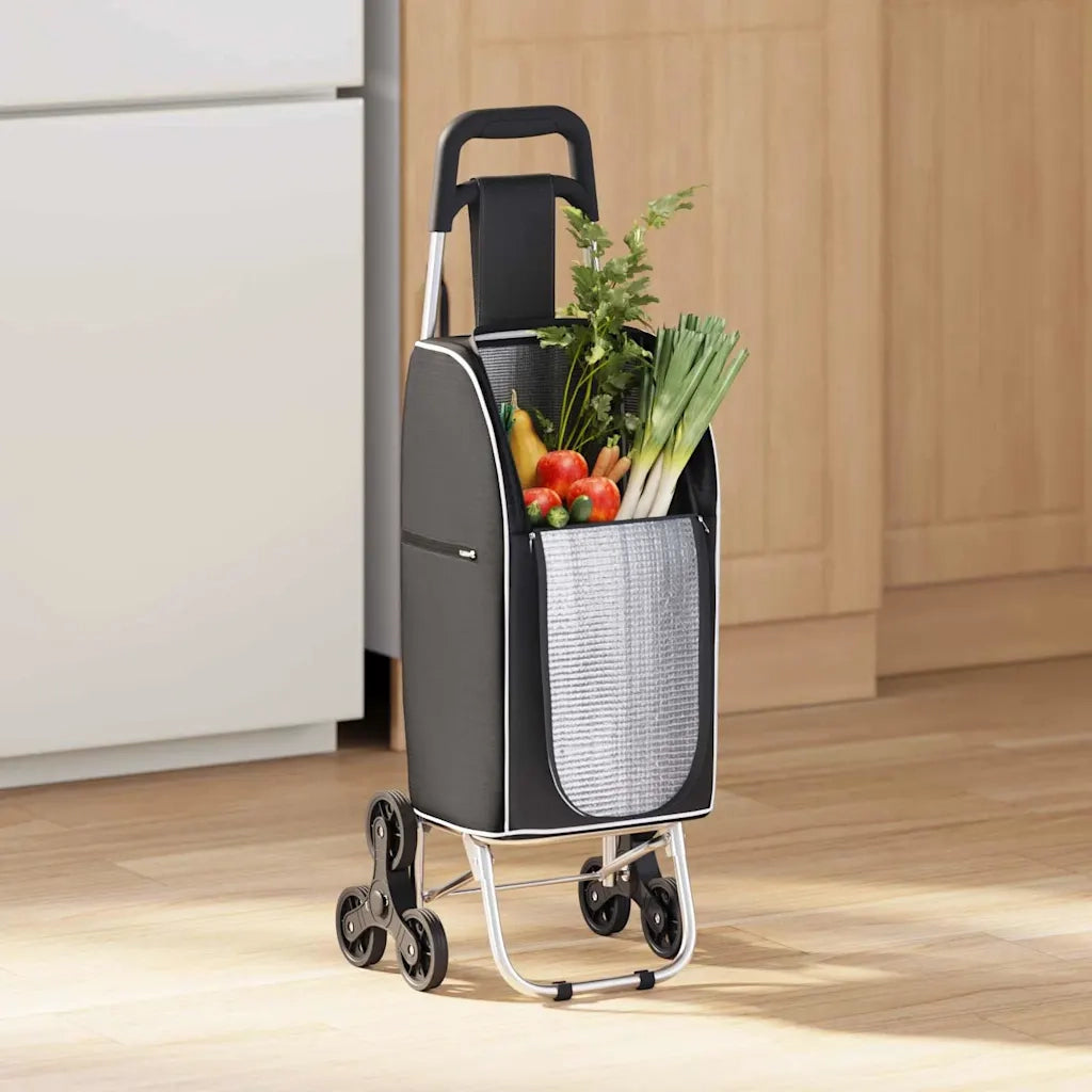 Carrello della spesa Nero 39,5 x 33 x 93 cm Tessuto Oxford 42002342