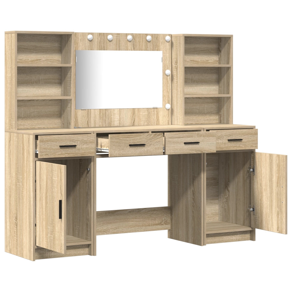 Set ComÃ² 3 Pezzi  in Legno Ingegnerizzato Rovere Sonoma