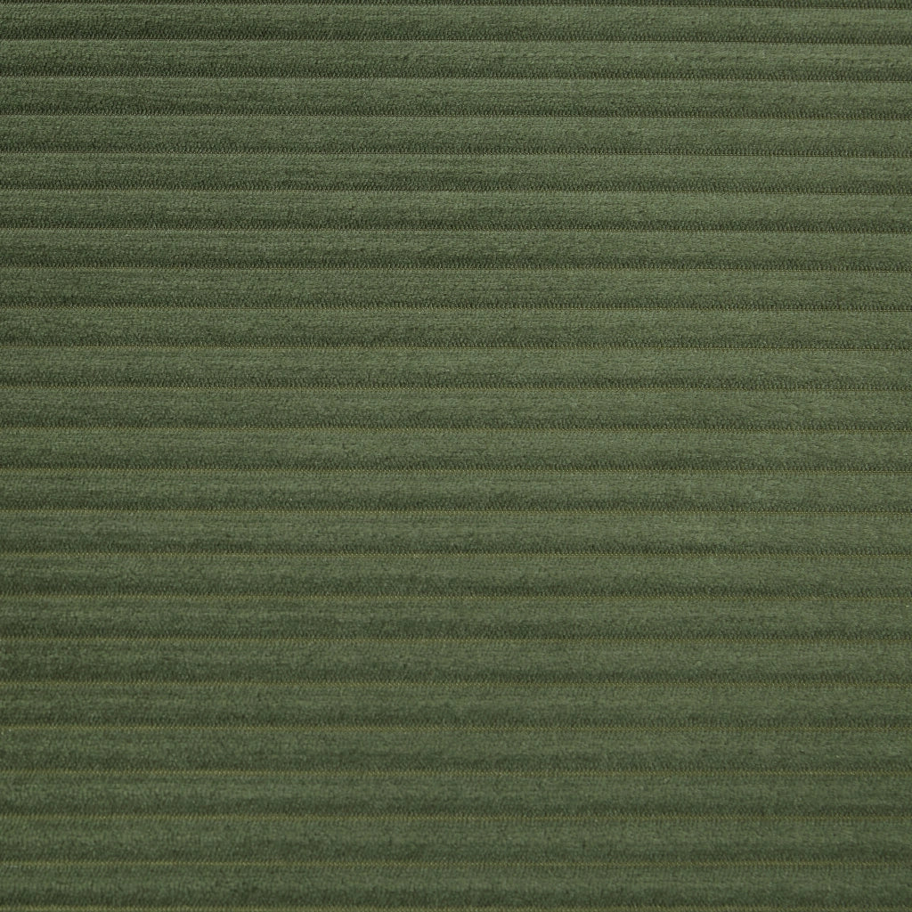 Divano modulare, senza struttura interna, con base antiscivolo, comprensivo di 4 cuscini di appoggio, in velluto a coste, verde