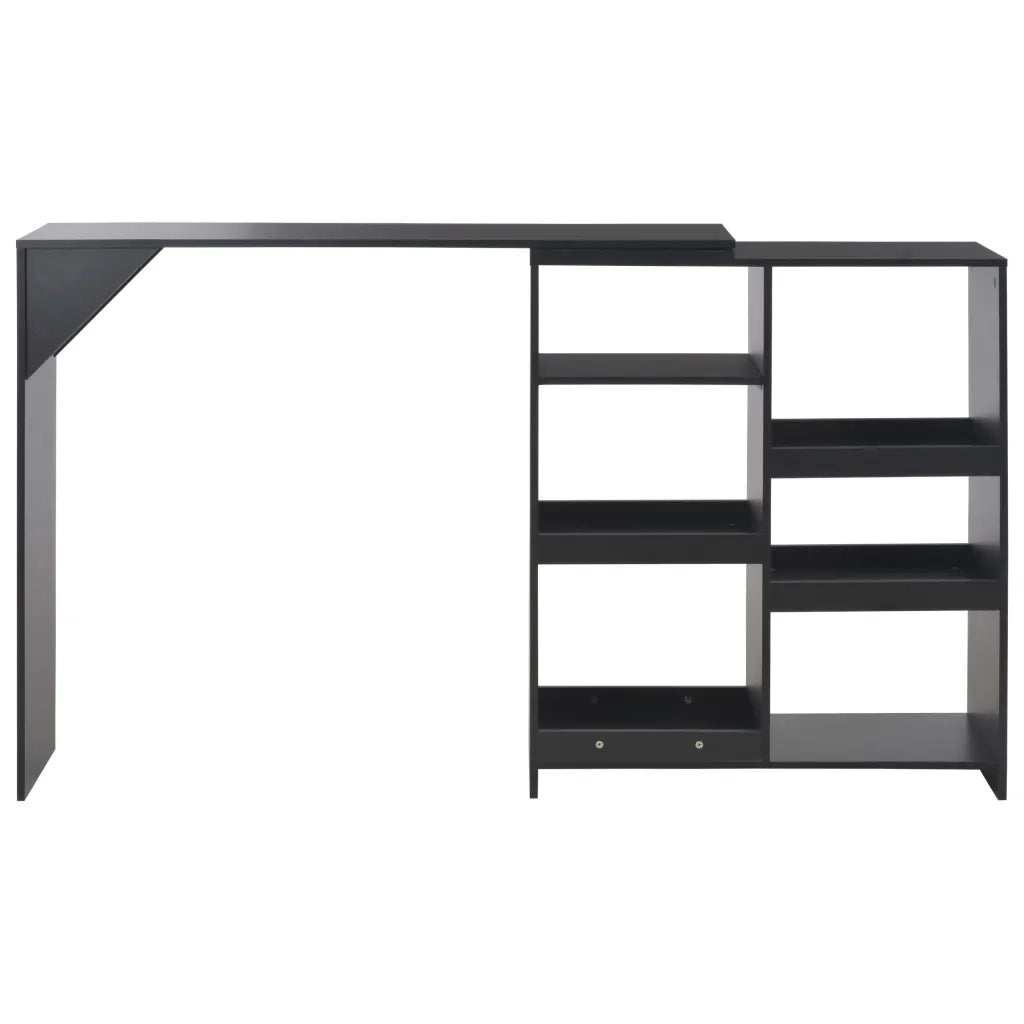 Tavolo da Bar con Scaffale Mobile Nero 138x39x110 cm 280223