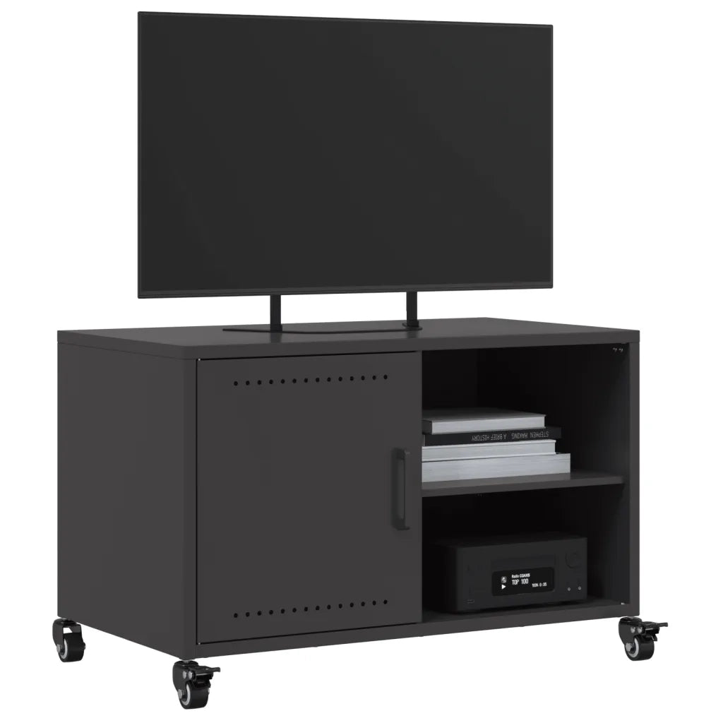 Mobile TV Nero 68x39x43,5 cm in Acciaio