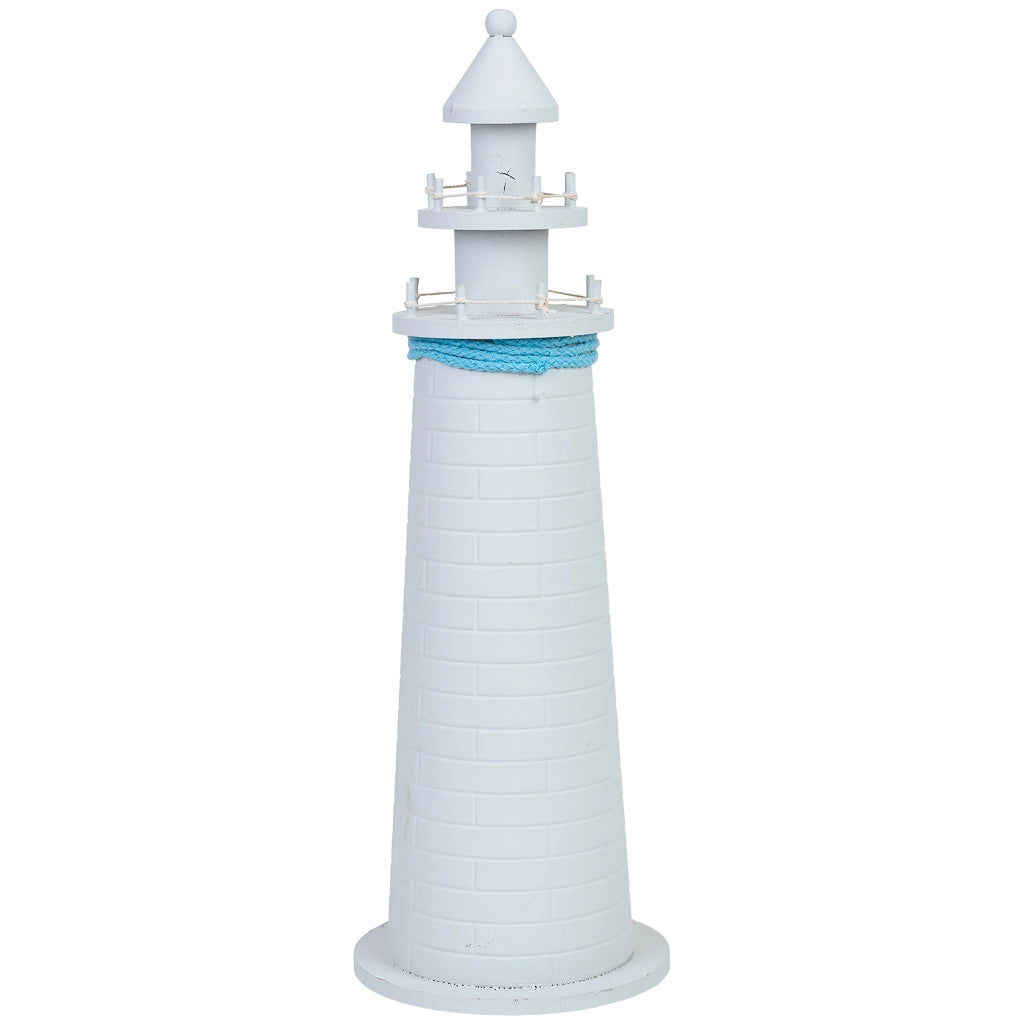 Figura decorativa faro legno bianco 15.5x15.5x50h cm