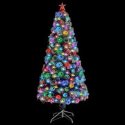Albero Natale Preilluminato-Luci decorative natalizie Bianco e Blu 150 cm in Fibra Ottica