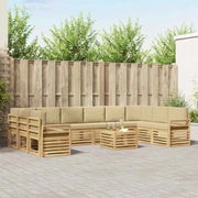 Set di divani da esterno 11 pcs Bianco e Beige 59 x 59 x 37 cm 3392628