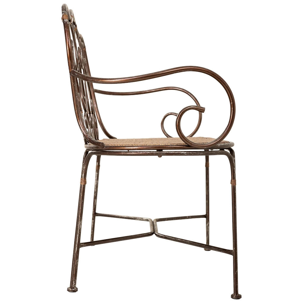 Panchina in metallo 146,69x55,25x45,09/89,54h cm marrone