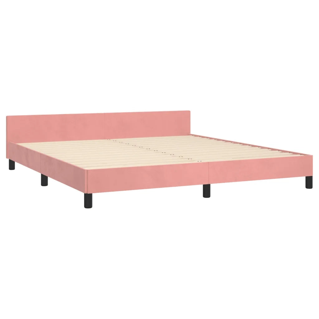 Giroletto con Testiera-Struttura Letto con testiera Rosa 180x200 cm in Velluto 272588