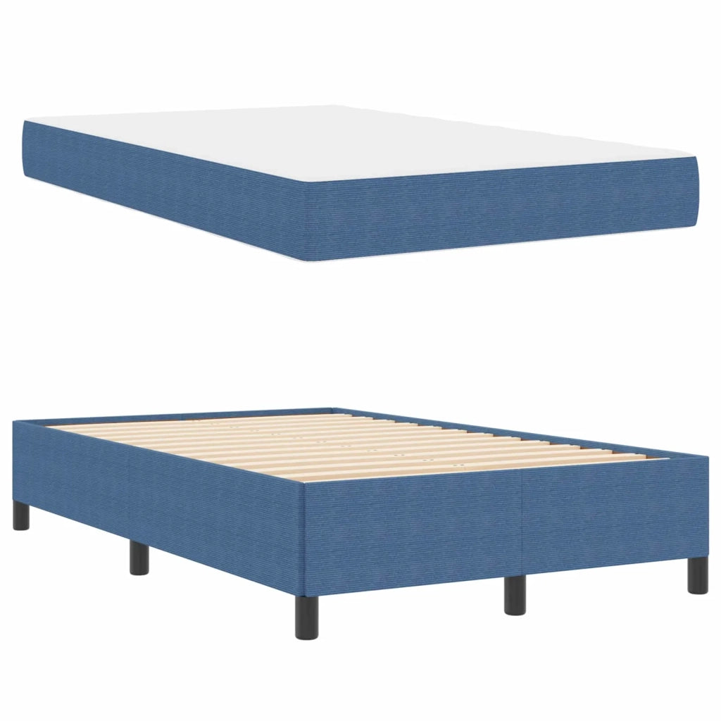 Struttura del letto con materasso Blu 120 x 200 cm Tessuto