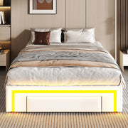 Letto con cassetti 90×200 cm; letto singolo con striscia LED RGB; senza materasso; in PU bianco