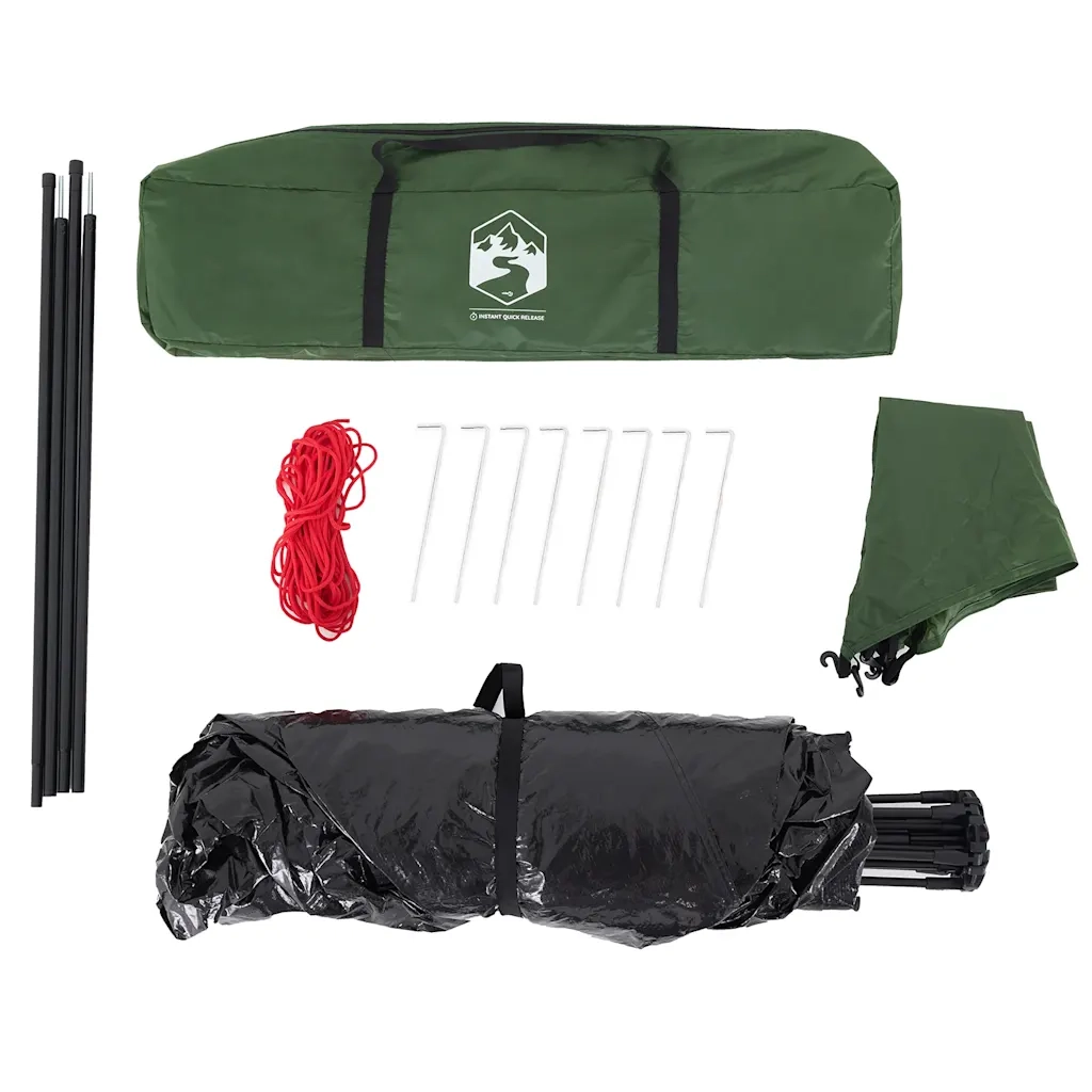 vidaXL Tenda da Campeggio Cabina 4 Persone Verde a Rilascio Rapido