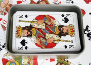 Cassetta di conservazione di alta qualità - adatta per carte da gioco - 1 pezzo - argento - con coperchio - 100 x 72 x 24 mm