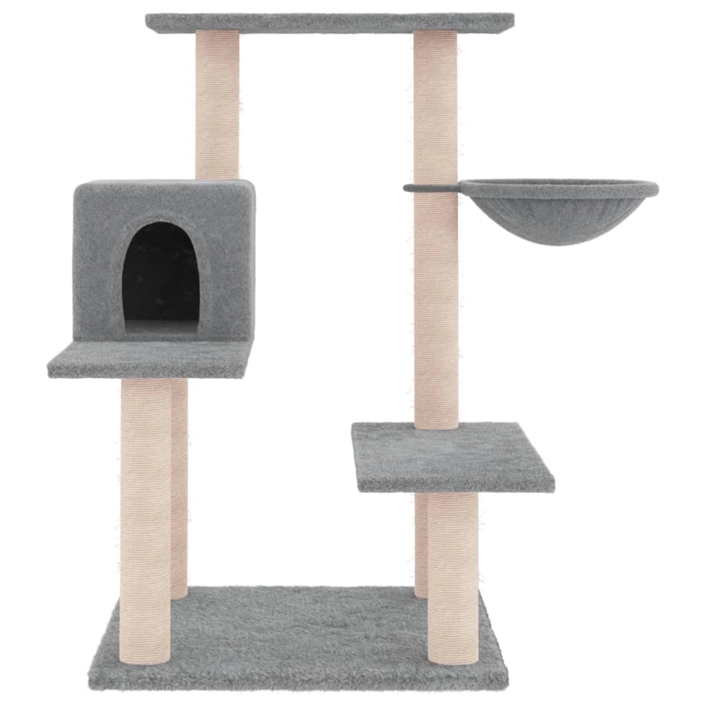 Tiragraffi per gatti torre per arrampicata giocattolo piattaforma per arrampicata con tiragraffi in sisal leggero 82,5 cm grigio 02_0022620