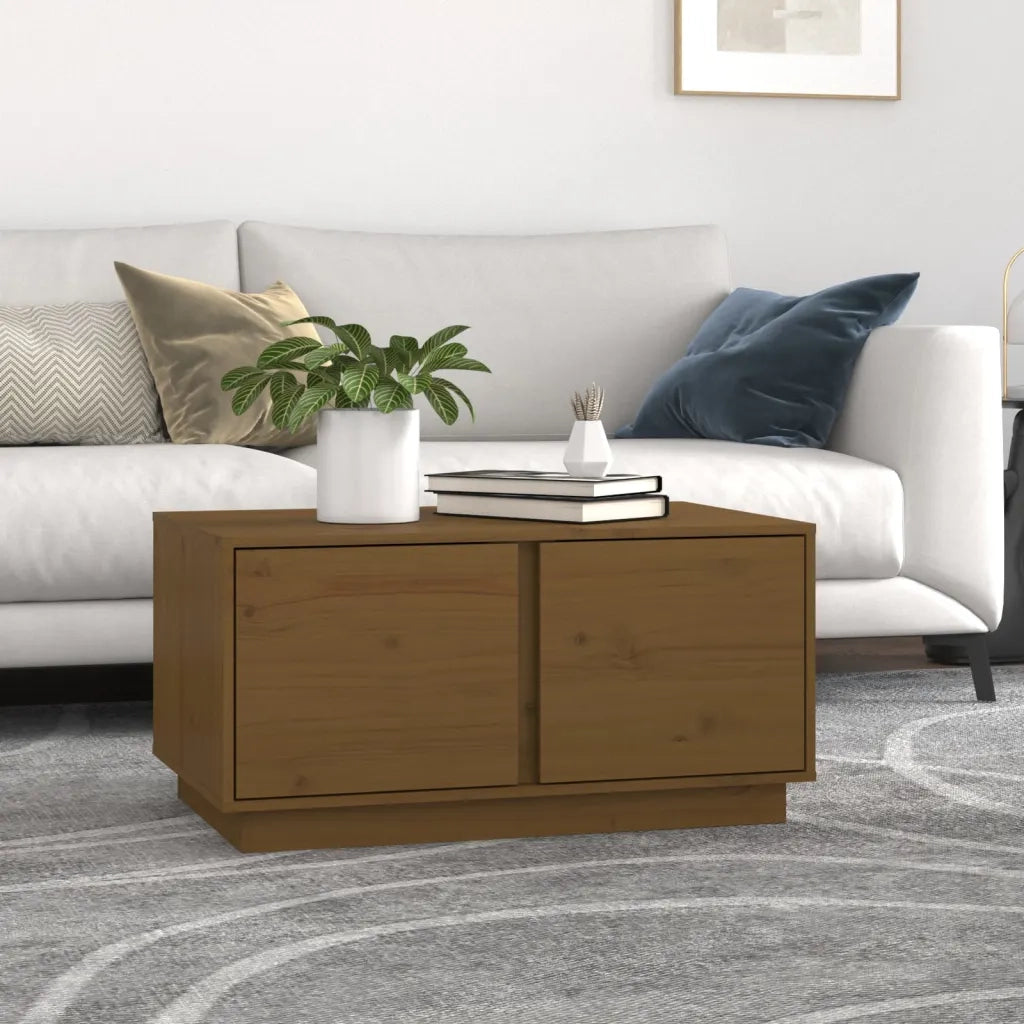 Tavolino da Salotto ambra 80x50x40 cm Legno Massello di Pino 814422