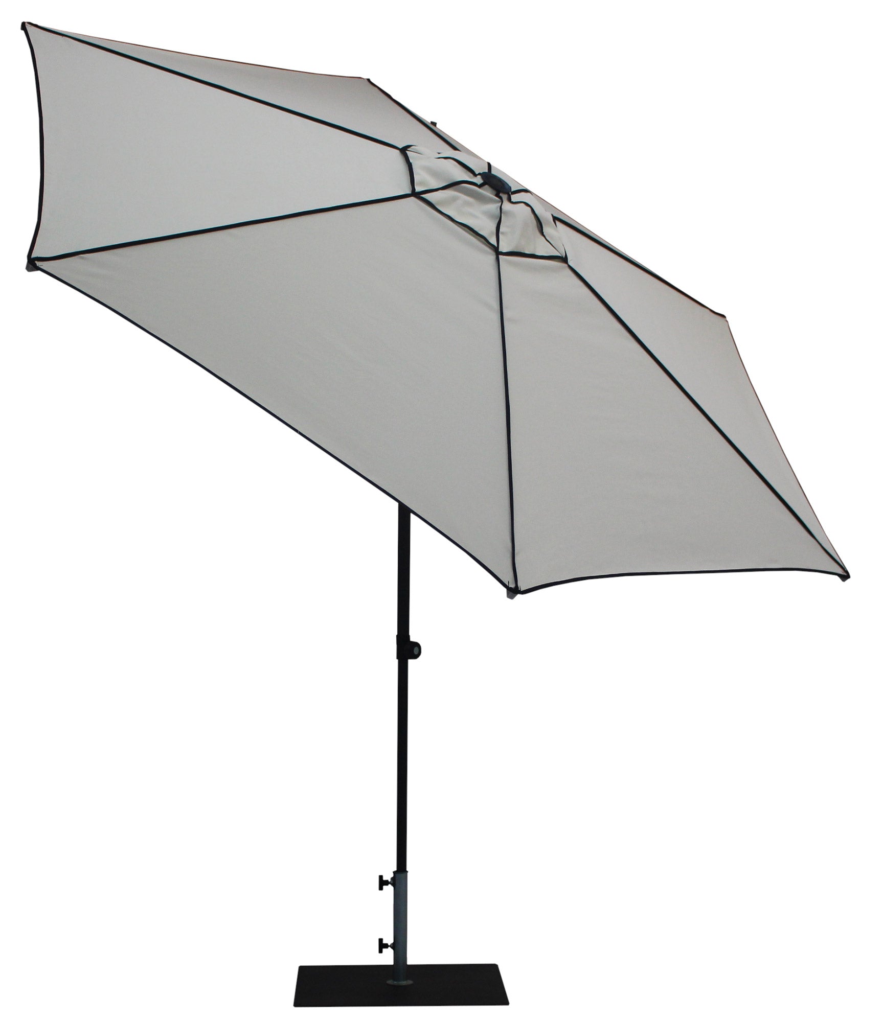 Ombrellone da Giardino Ø3 m Palo Ø38 mm in Alluminio Tessuto Dralon Acrilico Border Bianco