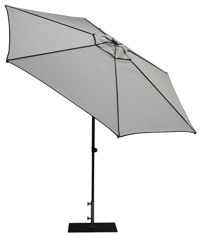 Ombrellone da Giardino Ø3 m Palo Ø38 mm in Alluminio Tessuto Dralon Acrilico Border Bianco