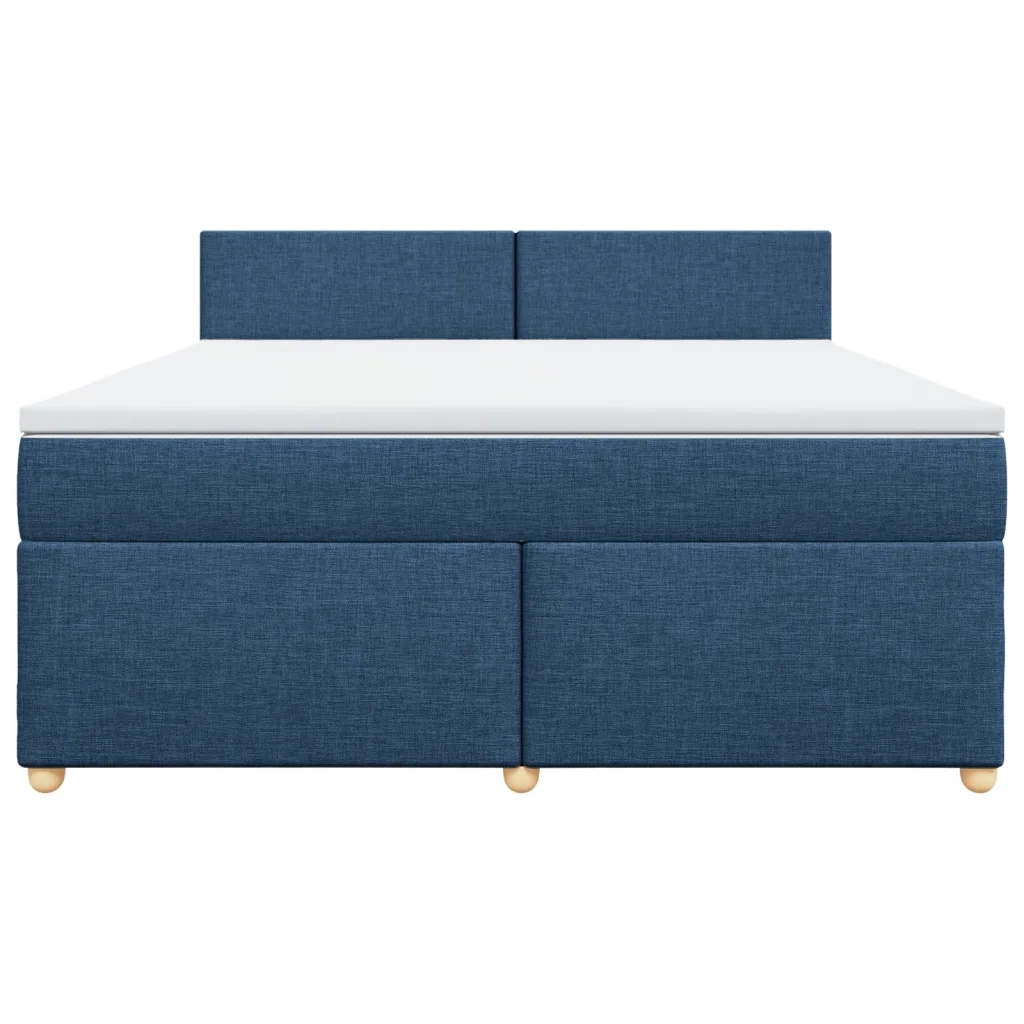 vidaXL Giroletto a Molle con Materasso Blu 180x200 cm in Tessuto
