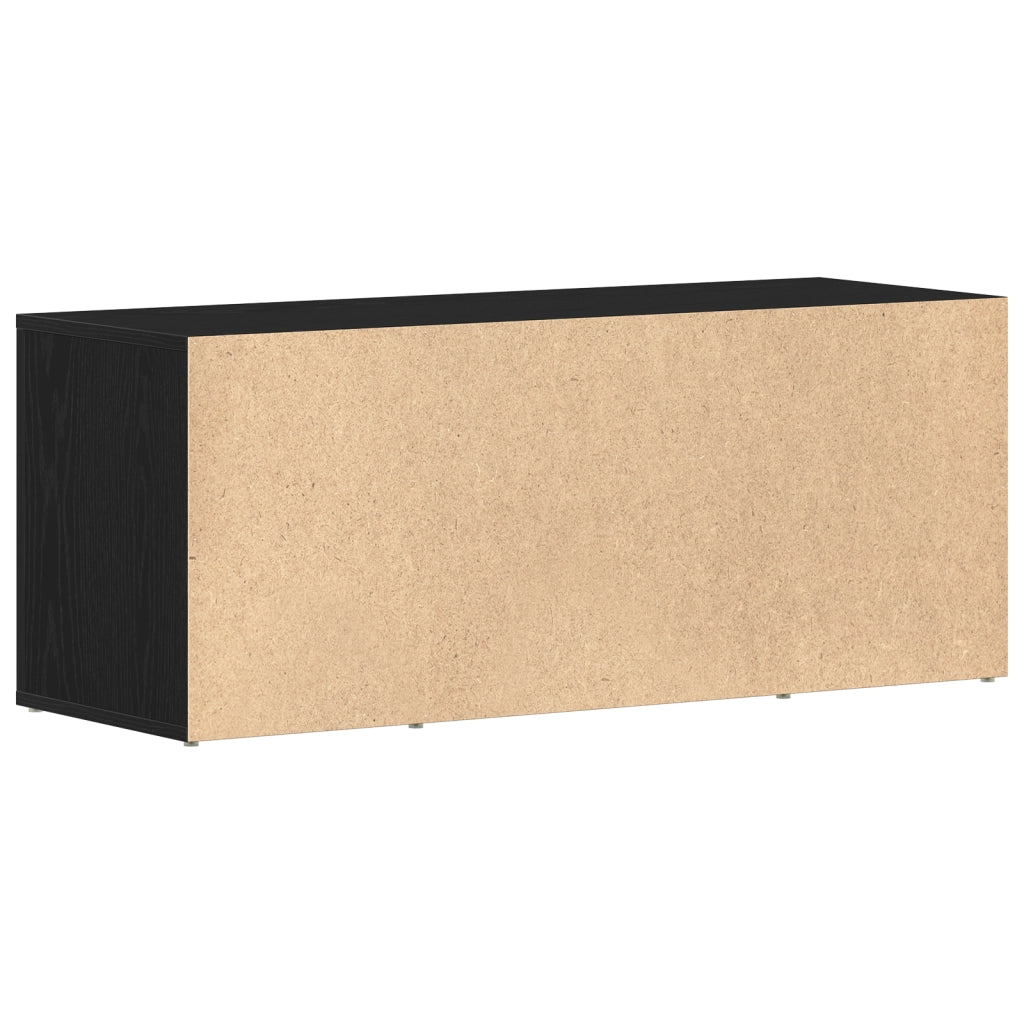 Mobile TV  Nero Rovere 100x35x40 cm Legno ingegnerizzato