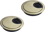 Set di 2 pezzi di tubi per passaggio di cavi per scrivania per ufficio e casa - apertura di cavo in metallo bronzo - copertura di apertura di cavo rotonda - organizzatore di cavi per scrivania.
