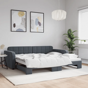 Divano Letto con Letto Estraibile-Sofa Letto-Daybed Grigio Scuro 90x190cm Velluto 474909