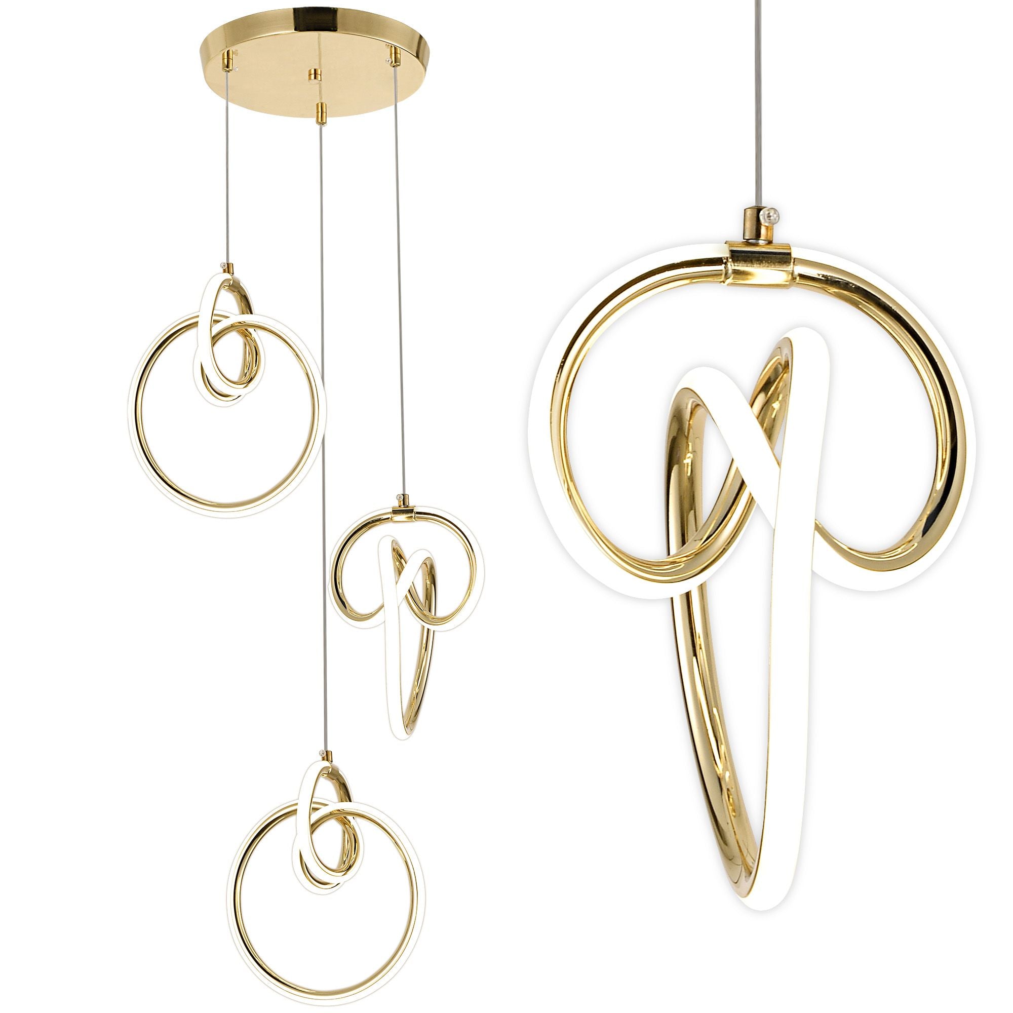 Lampada A Sospensione Led G072-3cpr Gold