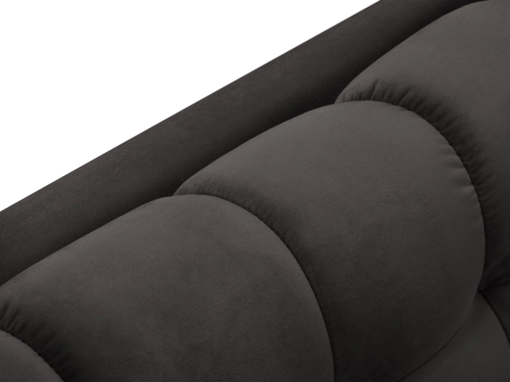 Cosmopolitan Design - Divano angolare sinistro "Bali" 5 posti in velluto grigio scuro 