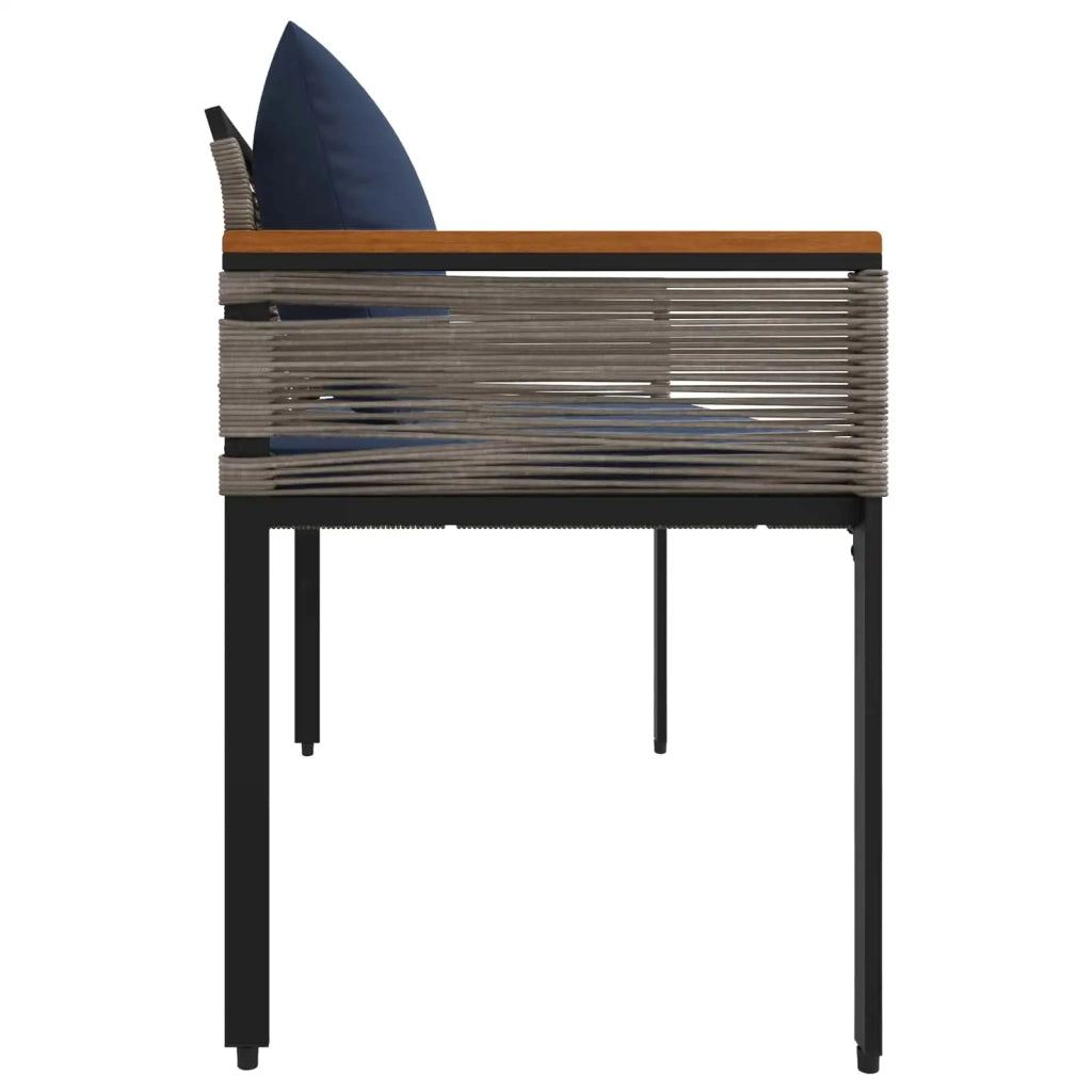 Panchina da esterno Grigio e Blu Navy 117 x 54 x 74.5 cm 42025241