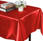 Tavolo quadrato con tovaglia di seta - 2 pacchi - 145 cm x 220 cm Tavolo quadrato con tovaglia di poliestere - Soffice e piantato - Tessuto liscio - Lavabile - Adatto per matrimoni, ricevimenti e banchetti
