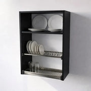 Pensile Scolapiatti H 90X L 60X P 33 Completo Di Scolapiatti In Acciaio Inox. Spedizione In Kit In Colore Nero