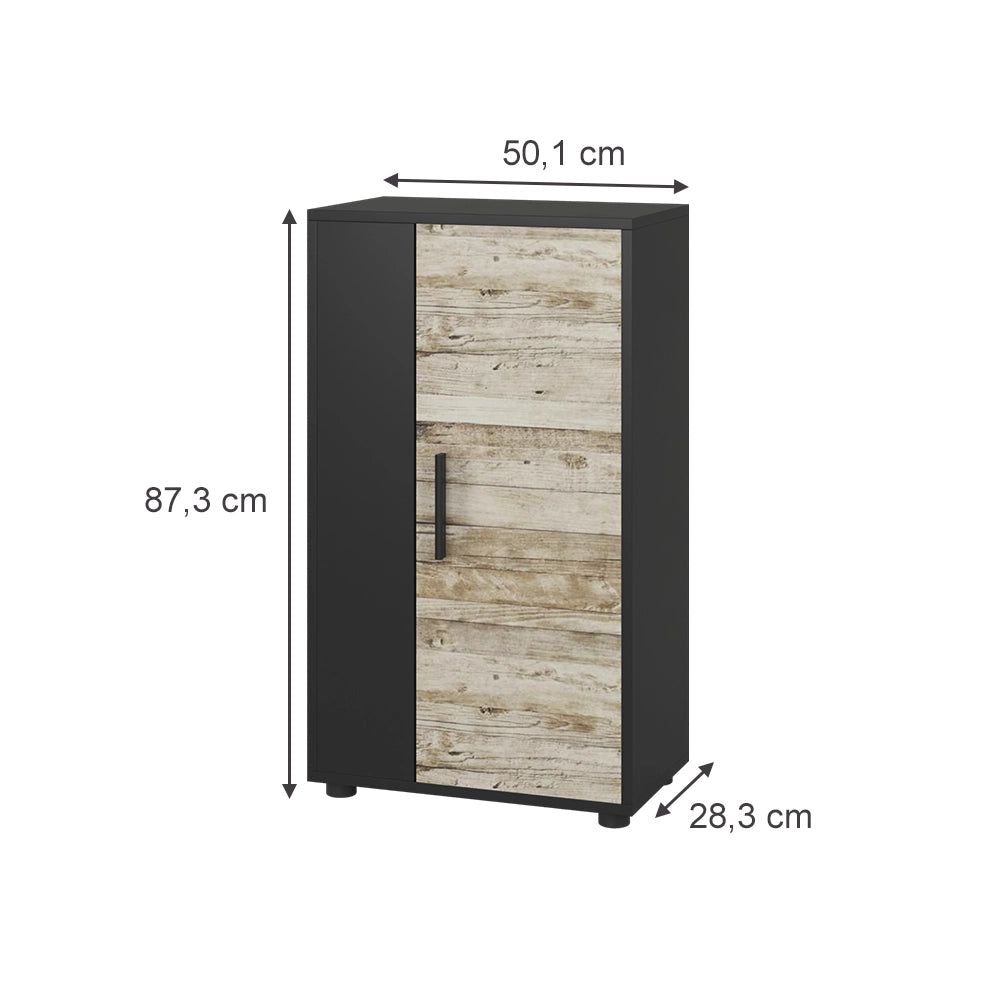 Vicco Cassettiera Rovere nero/sabbia 50.1 x 87.3 cm con 2 scomparti
