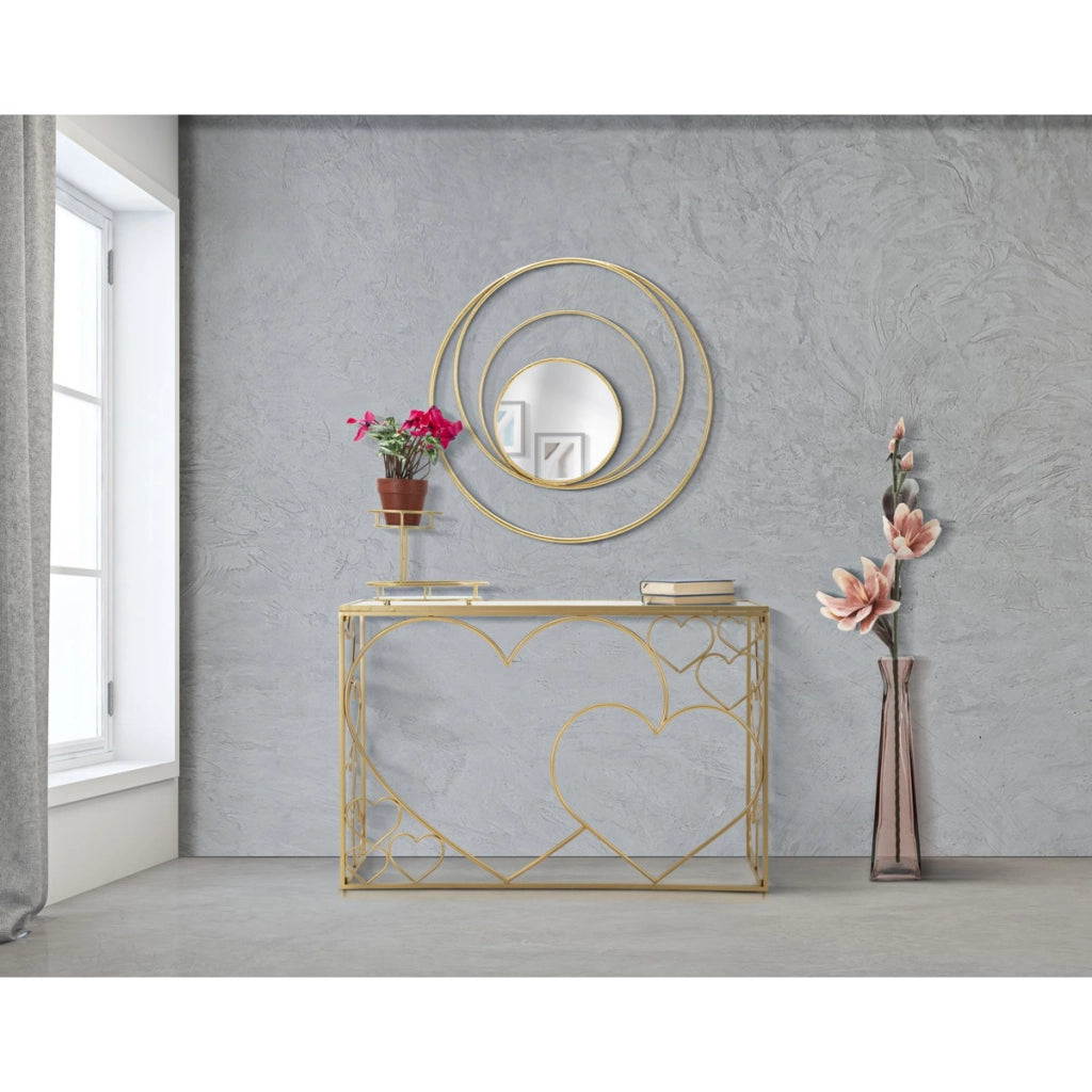 Specchio con Cornice VKH500, Oro, Metallo, 80x3,5x80 cm