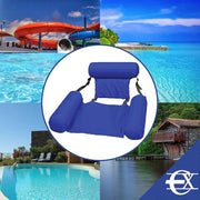 Mattressondegliacqua con Supporto alla Schiena e Sedia pieghevole per Piscina - Blu
