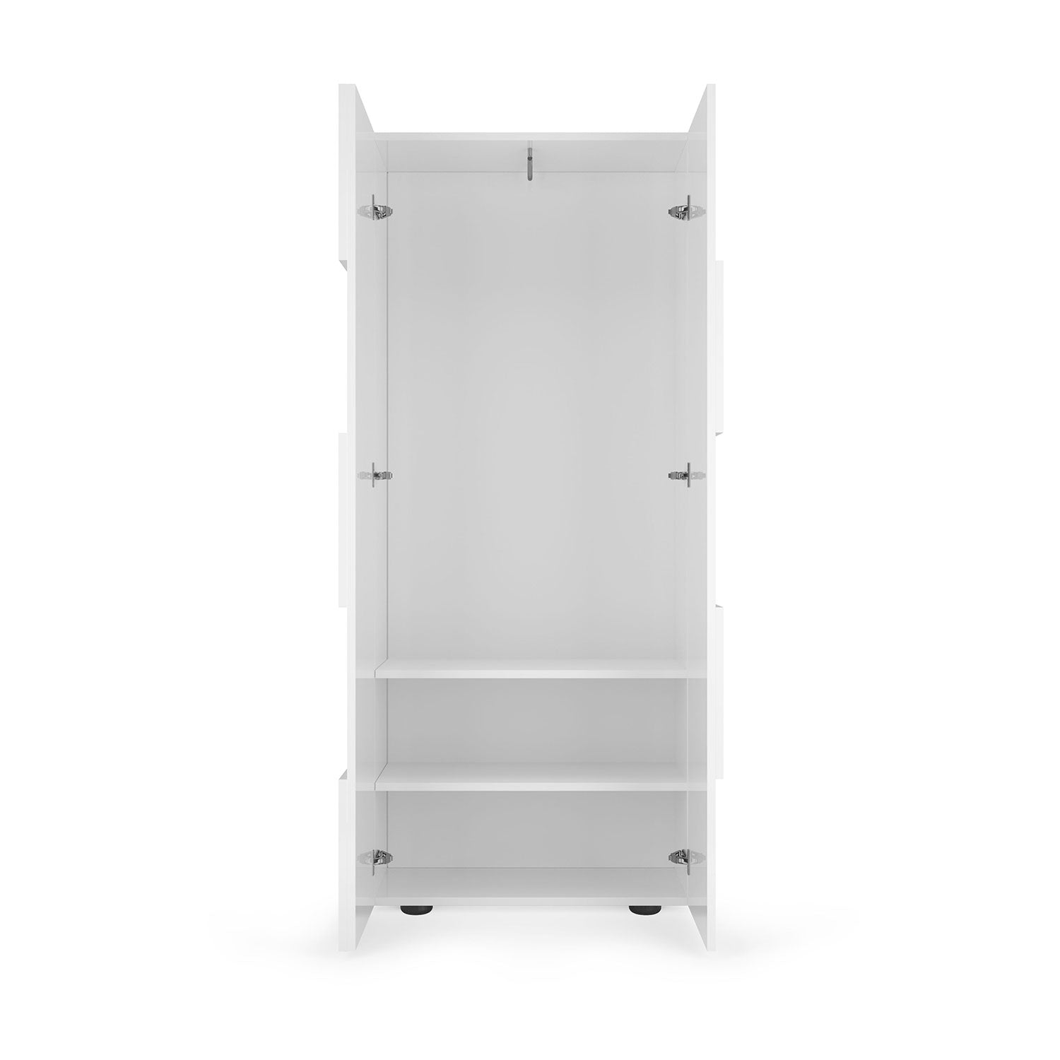 Armadio Guardaroba con Appendiabiti e Ripiani 78x31x186,5 cm Modello Dama Bianco Lucido