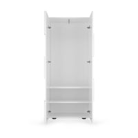 Armadio Guardaroba con Appendiabiti e Ripiani 78x31x186,5 cm Modello Dama Bianco Lucido