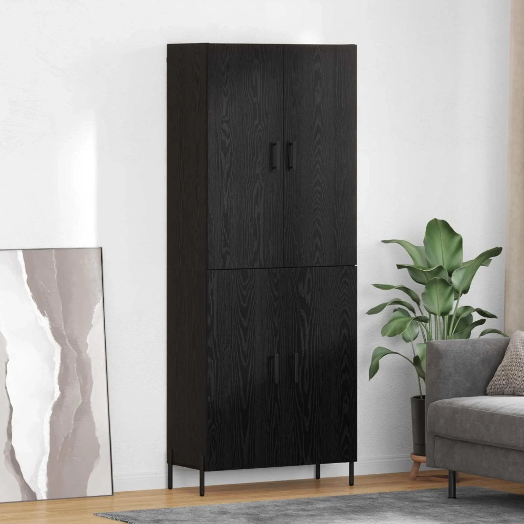 Credenza Rovere Nero 69,5 x 34 x 180 cm Legno multistrato 3416130