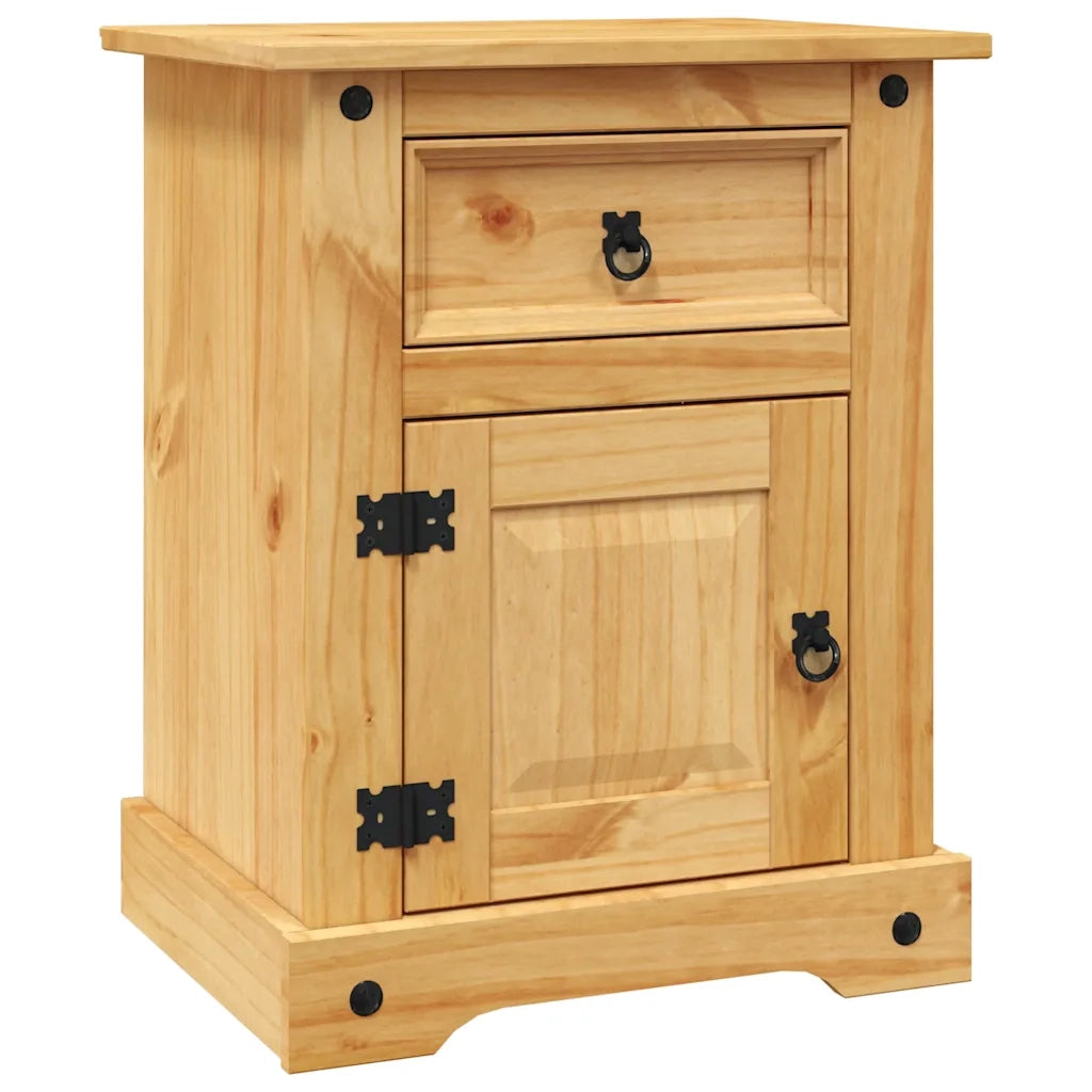 Comodino | Armadio da Notte | Mobiletto da notte in Legno di Pino Messicano Corona Range 53x39x66 cm