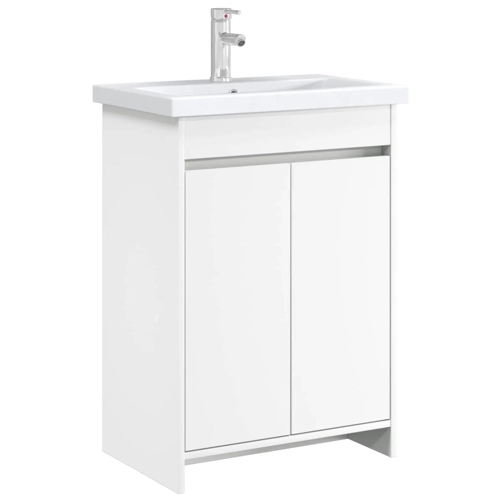 Mobiletto da Bagno Sotto Lavabo Bianco 56 x 37,5 x 81 cm