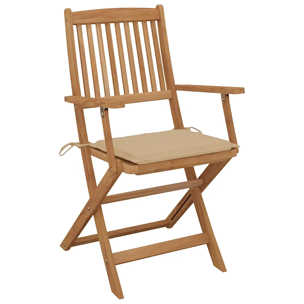 Sedie da Giardino Pieghevoli 8 pz con Cuscini Massello Acacia cod mxl 76230