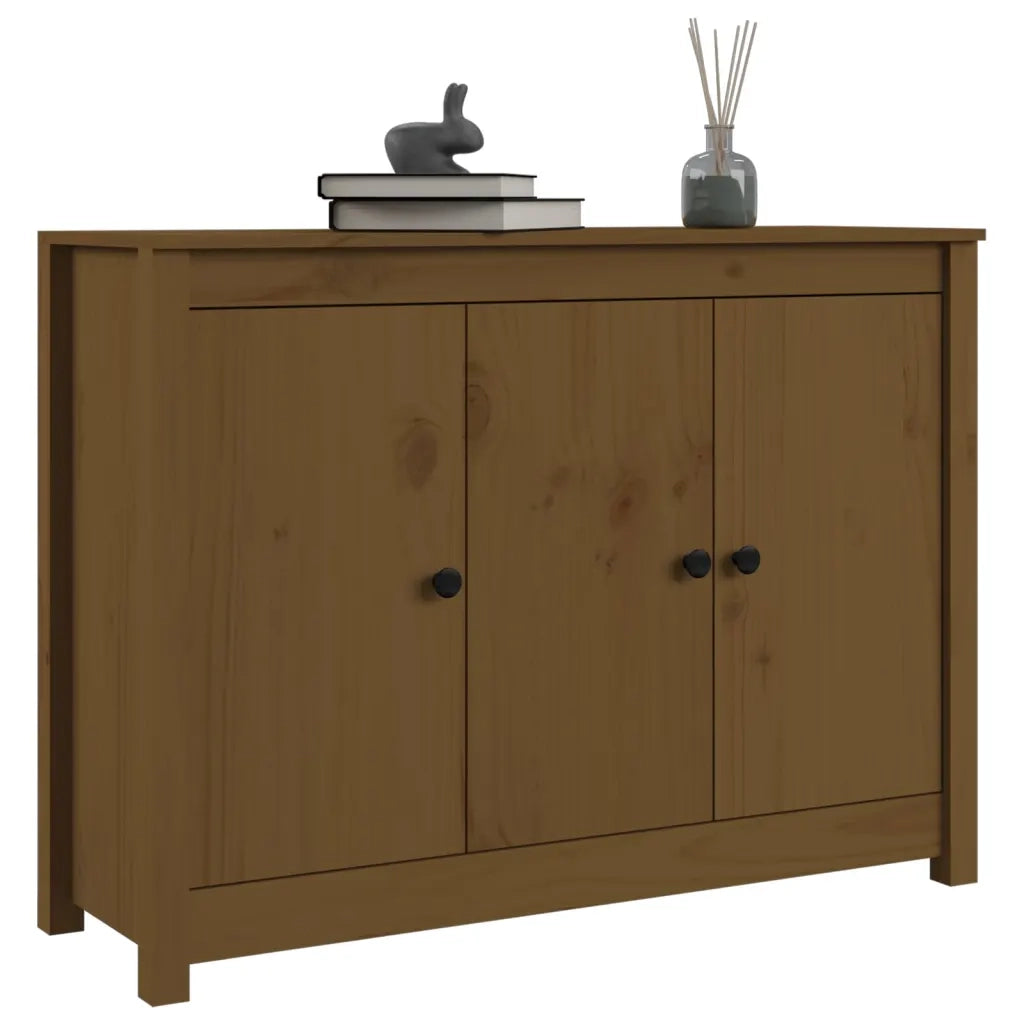 Credenza-Buffet-Armadio da cucina ambra 100x35x74 cm in Legno Massello di Pino