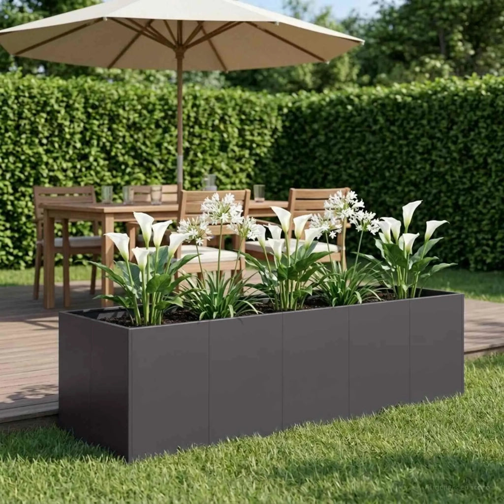 Vaso da giardino Nero 200 x 80 x 60 cm 8005932