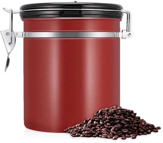 Contenitore aereodinamico per caffè - Materiale in acciaio inossidabile - Contenitore di stoccaggio - Data e ora - 4 colori - Design elegante
