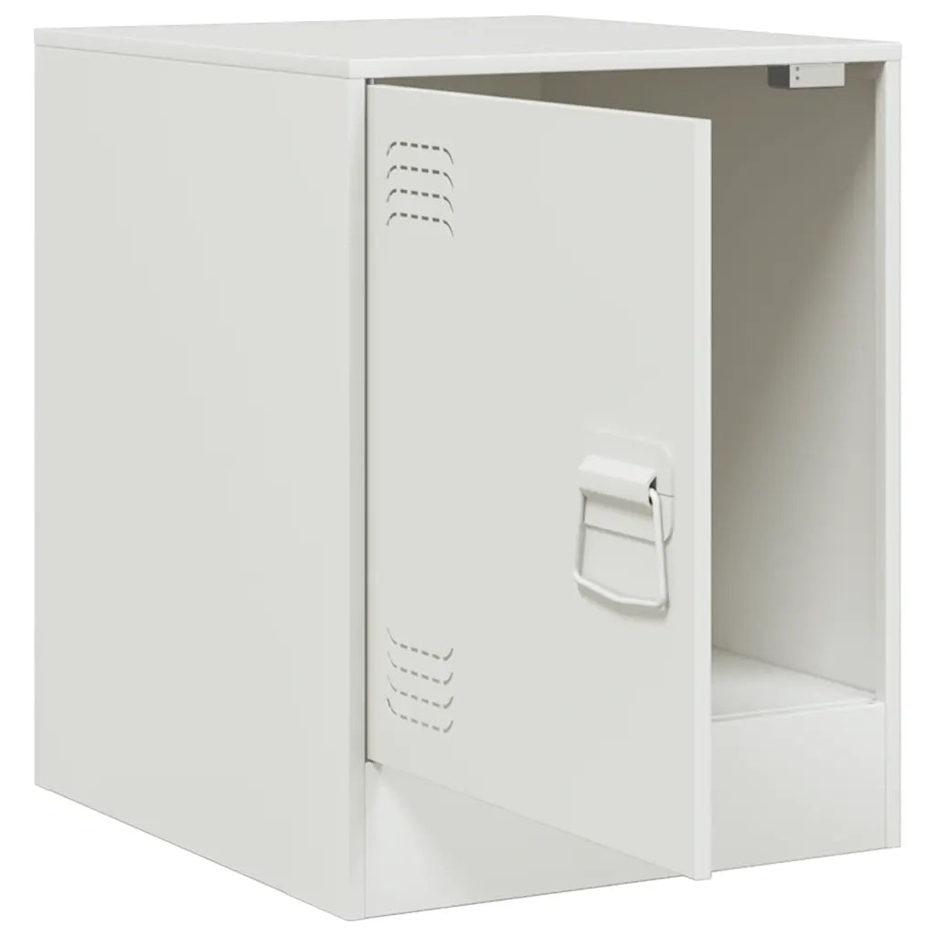 Comodini 2 pz-Set di 2 Tavolino da notte Bianchi 34,5x39x44 cm in Acciaio 503940