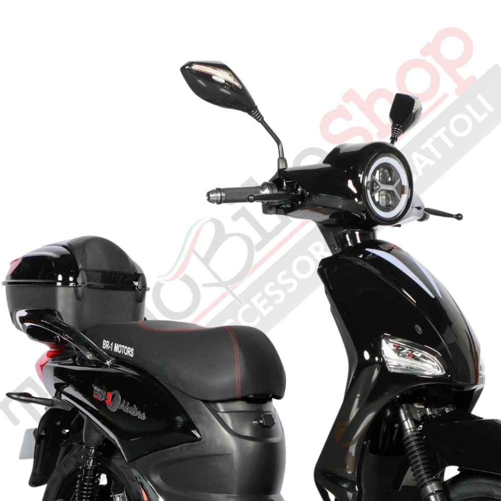 Scooter Elettrico BR-1 Sport 20Ah 48V Batteria a Piombo - Immatricolabile- Nero Lucido