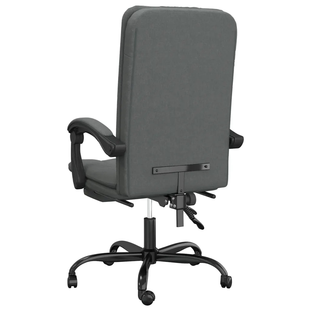 Sedia da Ufficio Reclinabile Grigio Scuro in Tessuto 349716